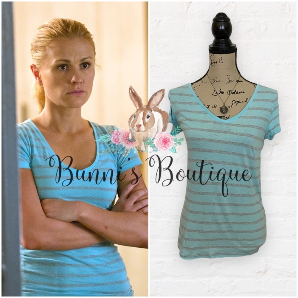 Sookie Stackhouse OP Striped V Neck Tee True Blood